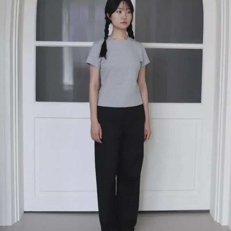 [파치먼트프롬] SEMI-WIDE COTTON PANTS - BLACK