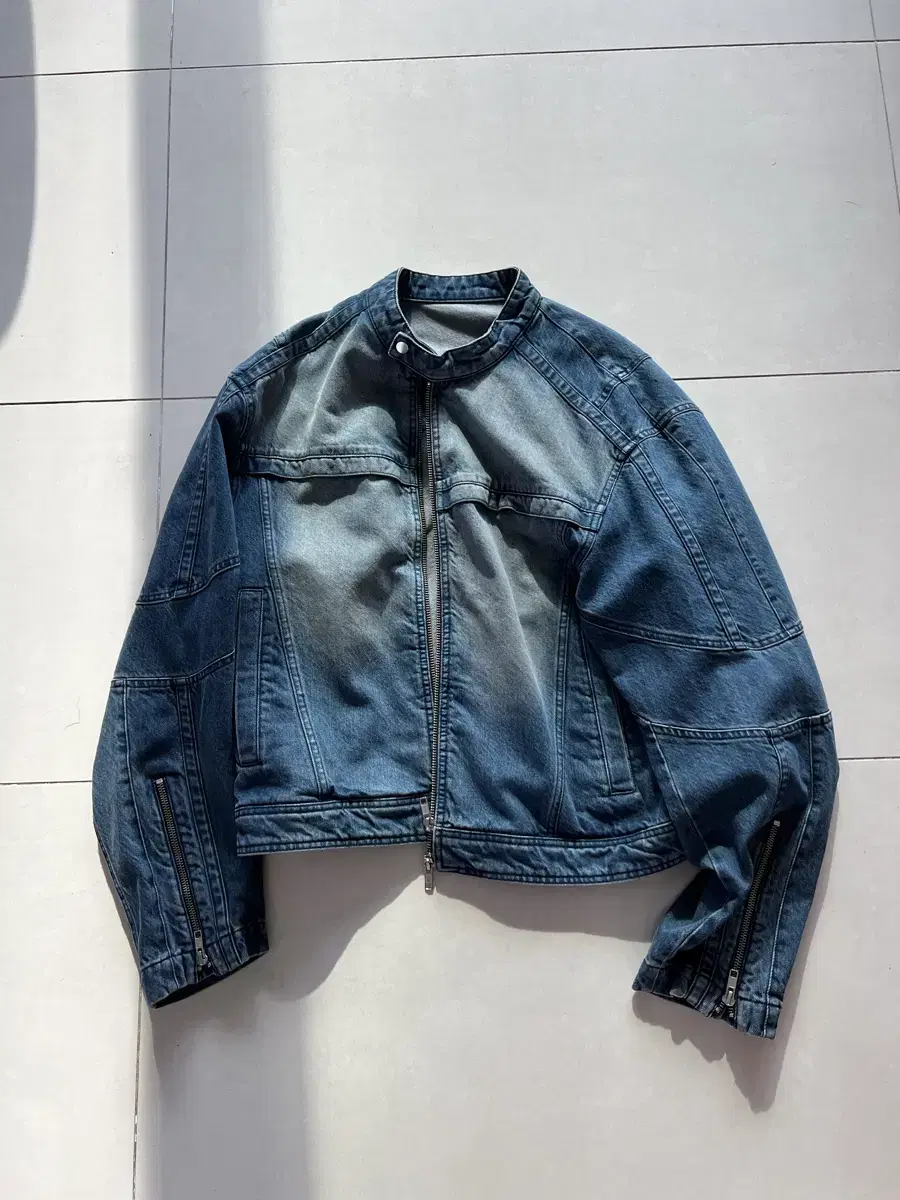 Coor Fading Biker Denim Jumper in Bloo Size S