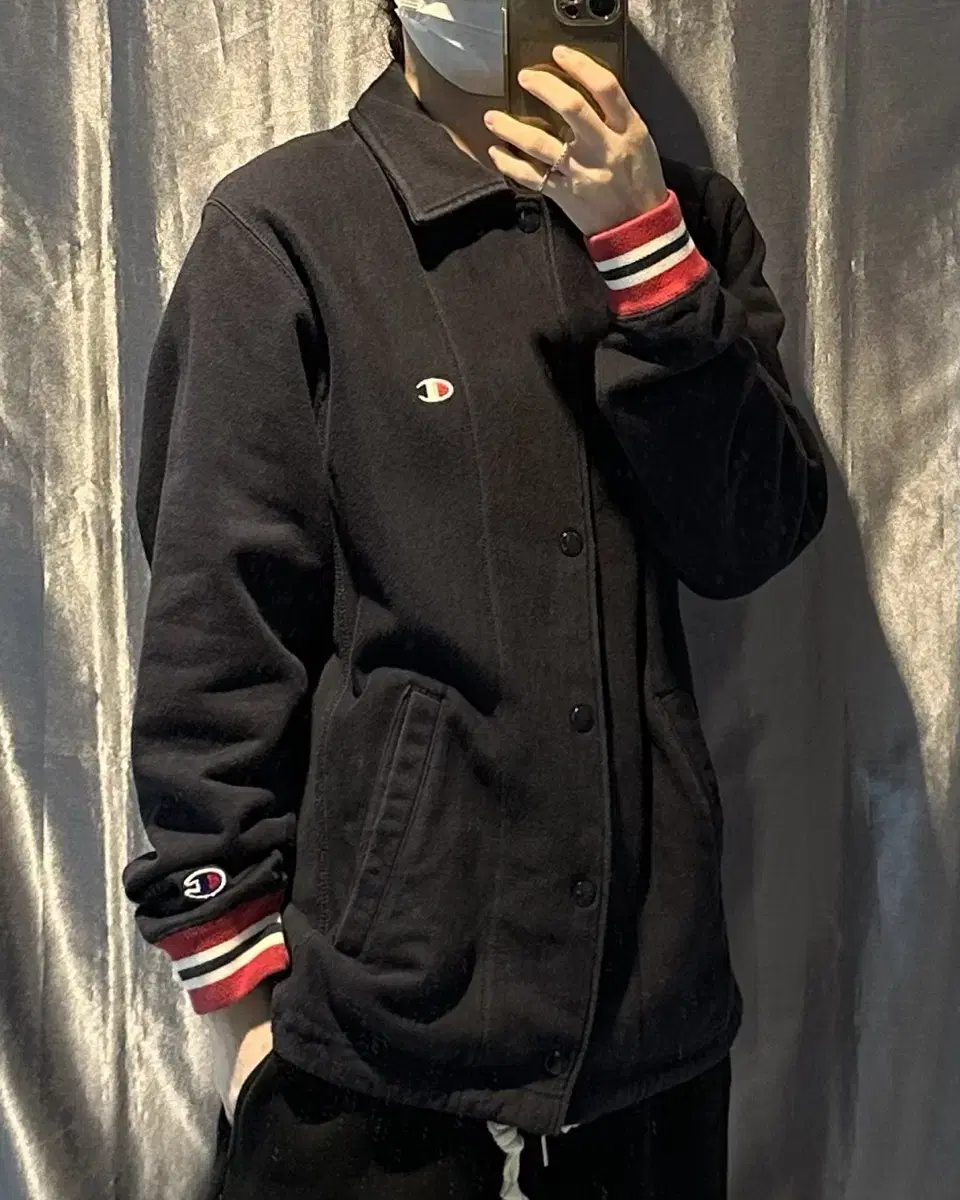 M Champion Embroidered Logo Navy Jacket