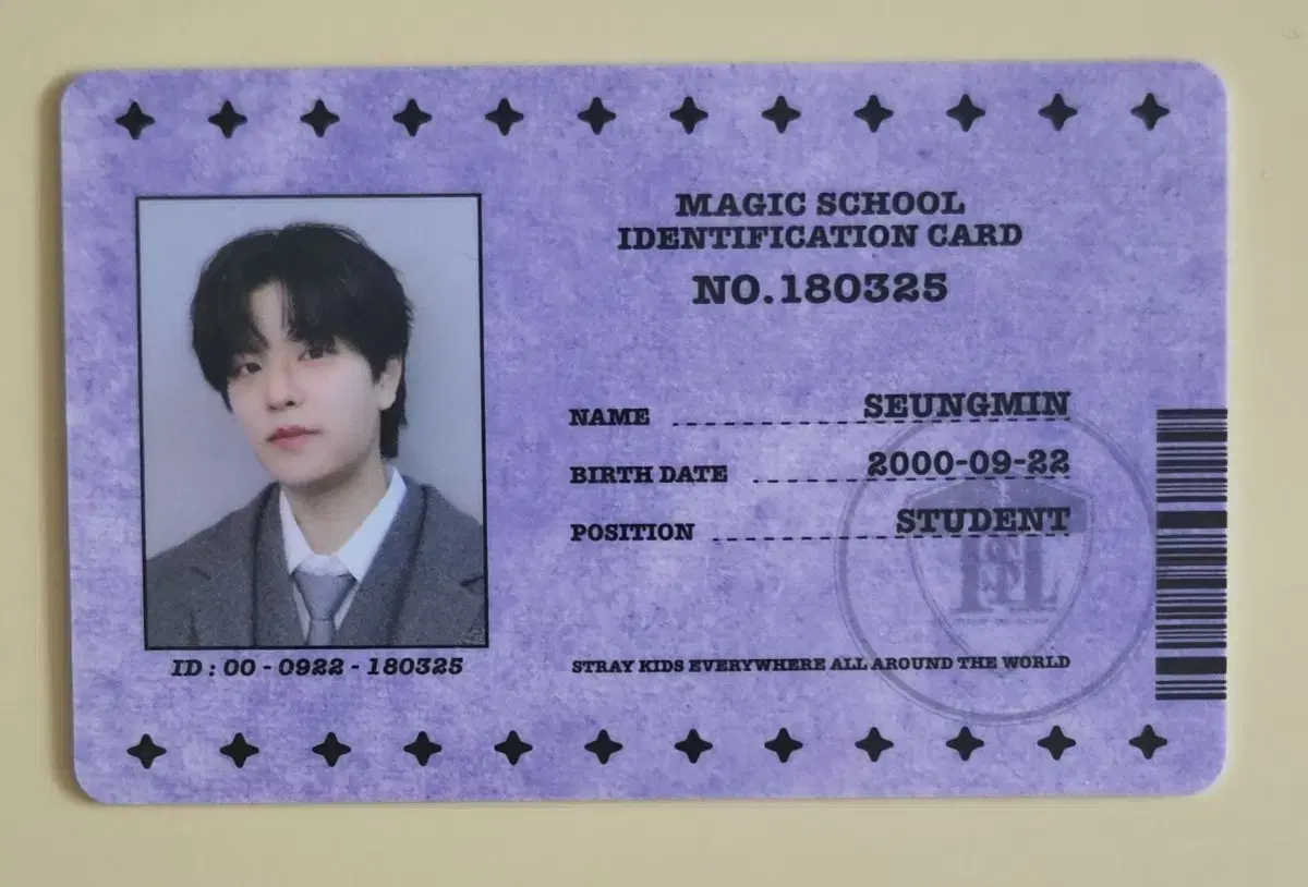 Straykids Magic School Stay Zone seungmin Student ID (with case)