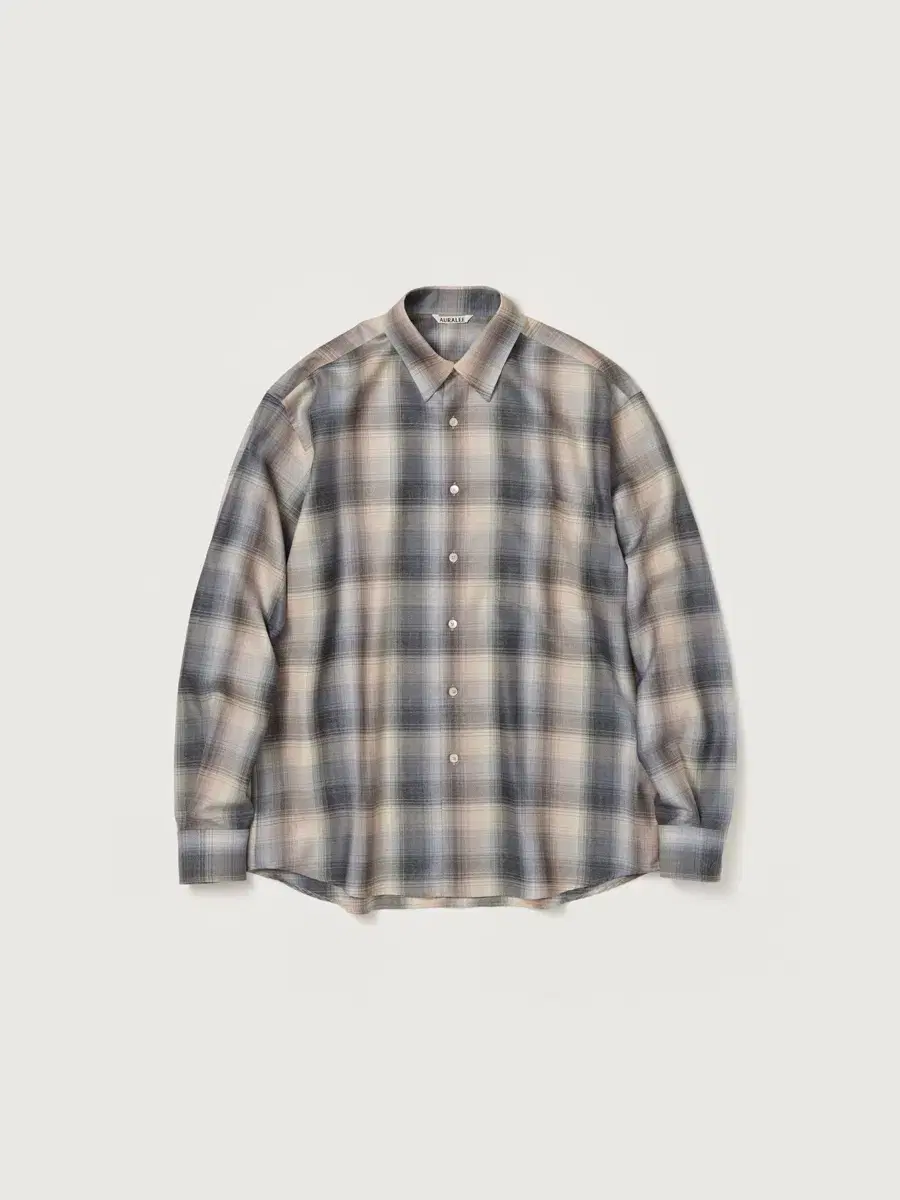 [3] FW24 Aurari Light Wool Check Shirt Blue Beige