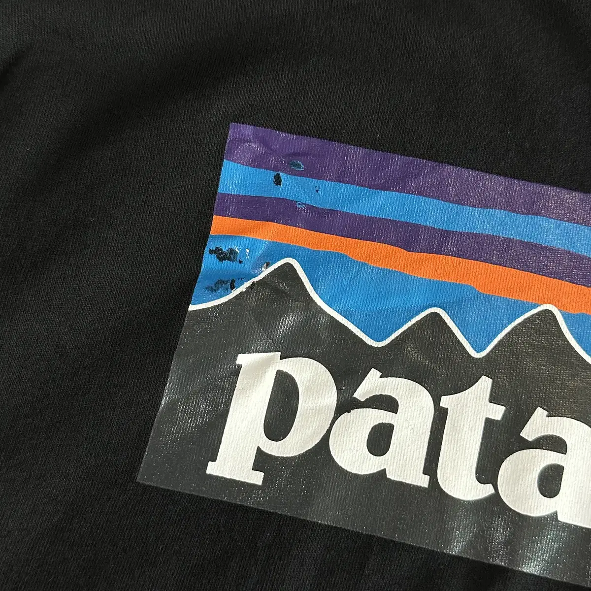 [L] 파타고니아 PATAGONIA 백 프린팅 롱슬리브 긴팔 티셔츠 블랙