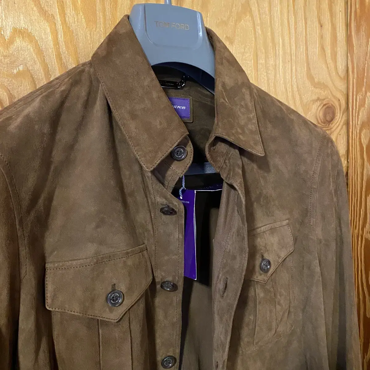 Polo Ralph Lauren Purple Belle Barron Suede Overshirt Jacket for sale.