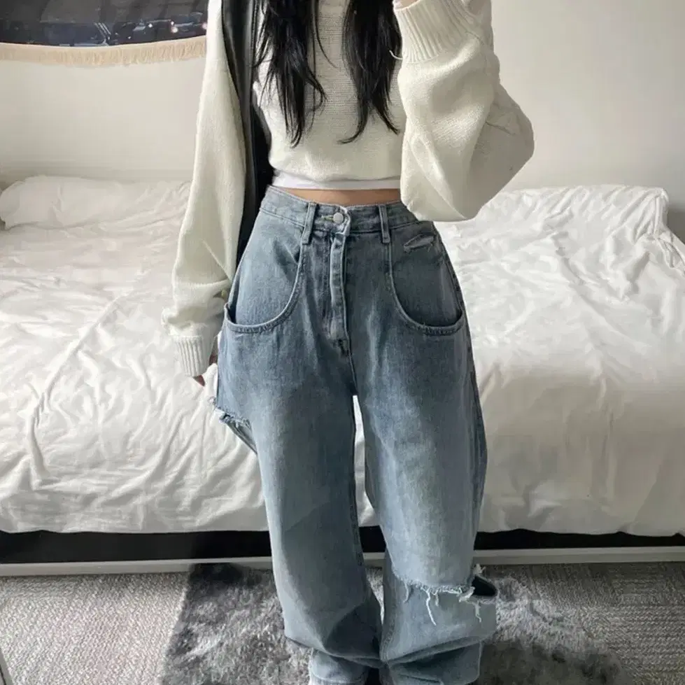 Big pocket wide denim pants & 반값할인(에이블리)