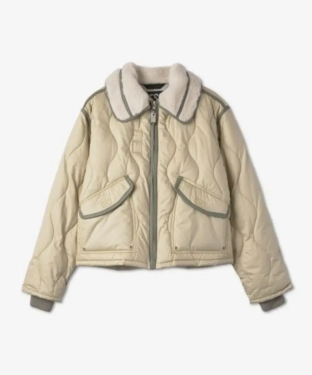 Diesel Petite Padded Bomber Jacket Beige M