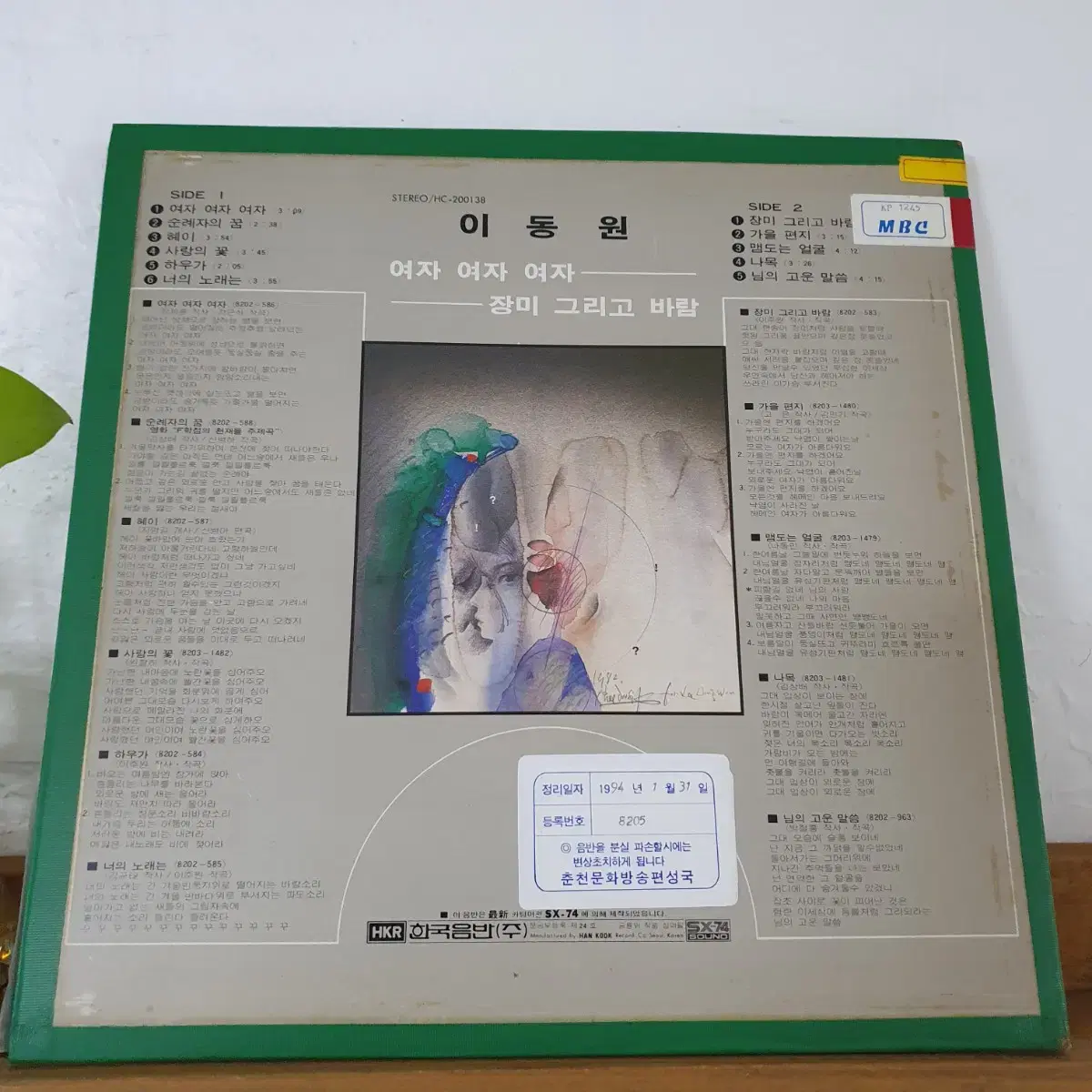 이동원 LP  1982   여자여자여자   프로모션음반  귀한음반