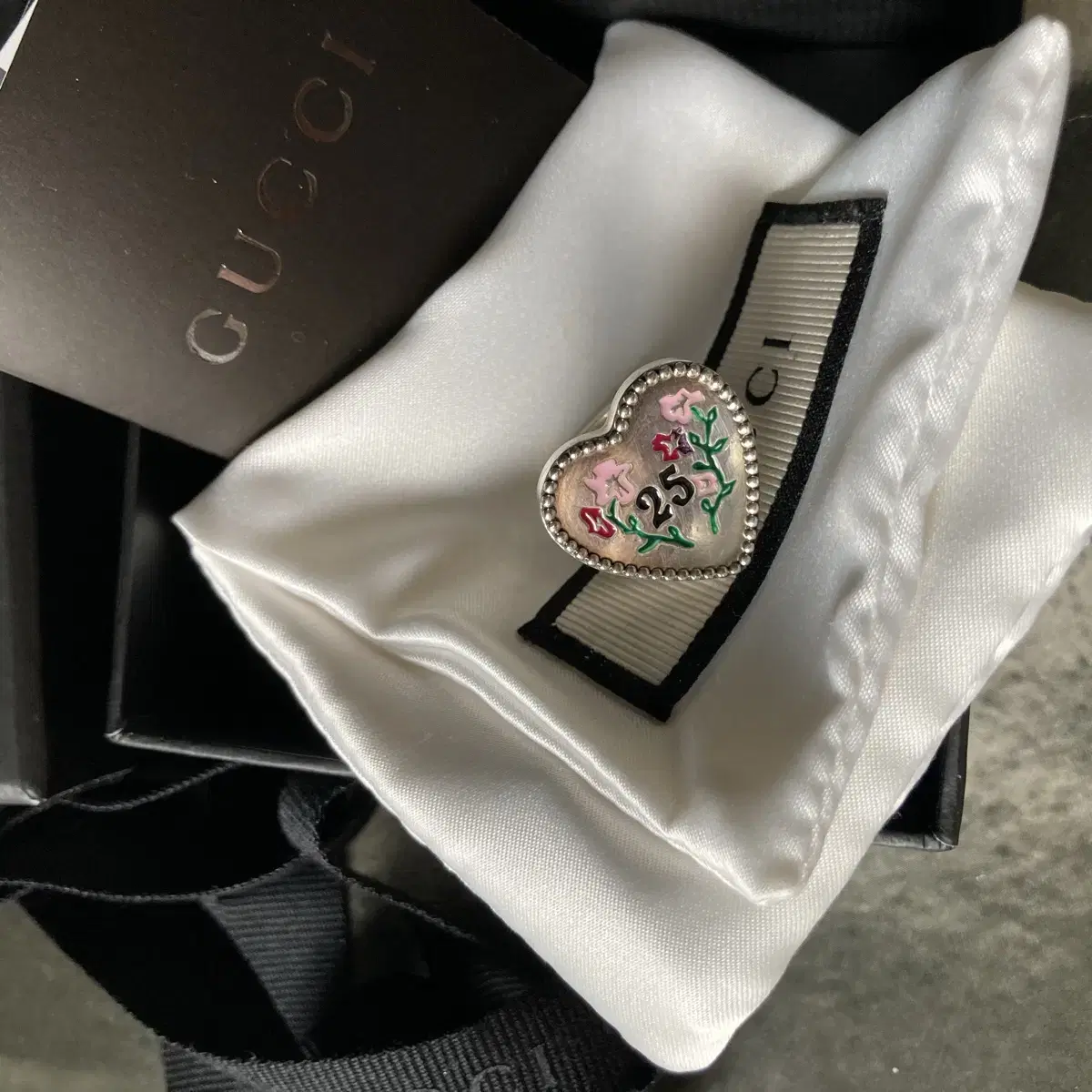 Gucci 구찌 25주년 실버 925 은 하트 링 반지