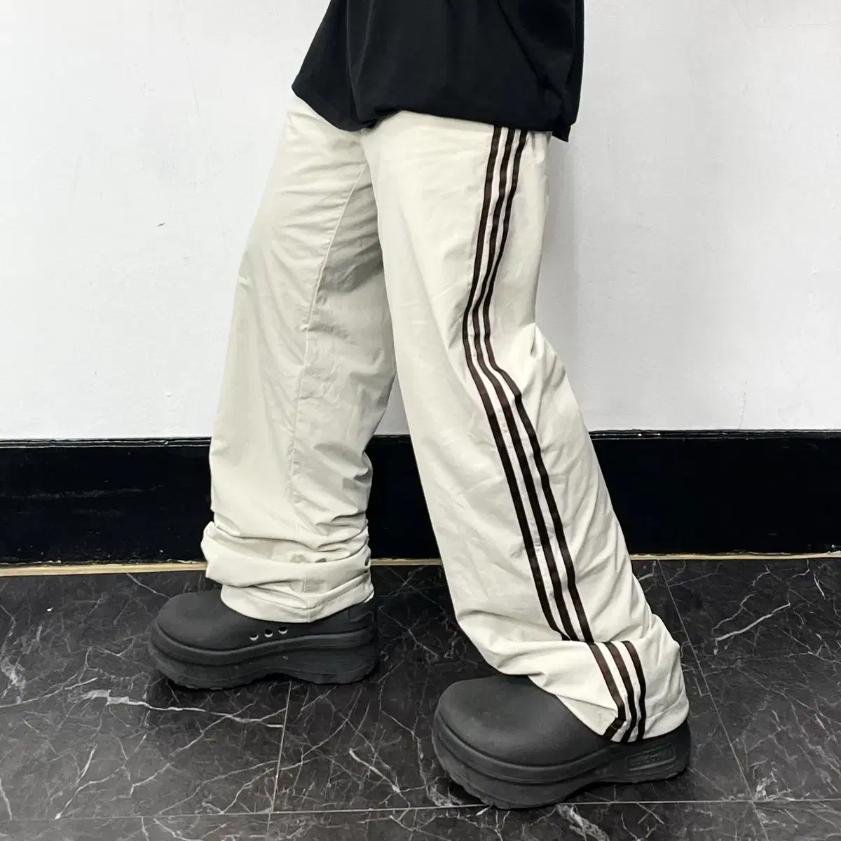 Adidas Ivory Tricot Soft Wide Track Pants