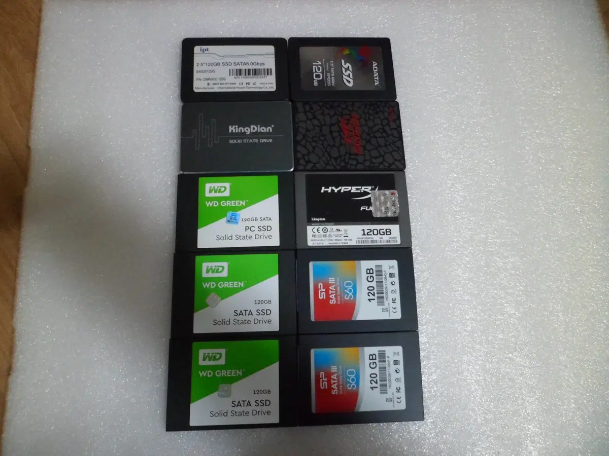 WD,ADTA.기타 120GB~128GB 2.5인치 SSD 10개 일괄