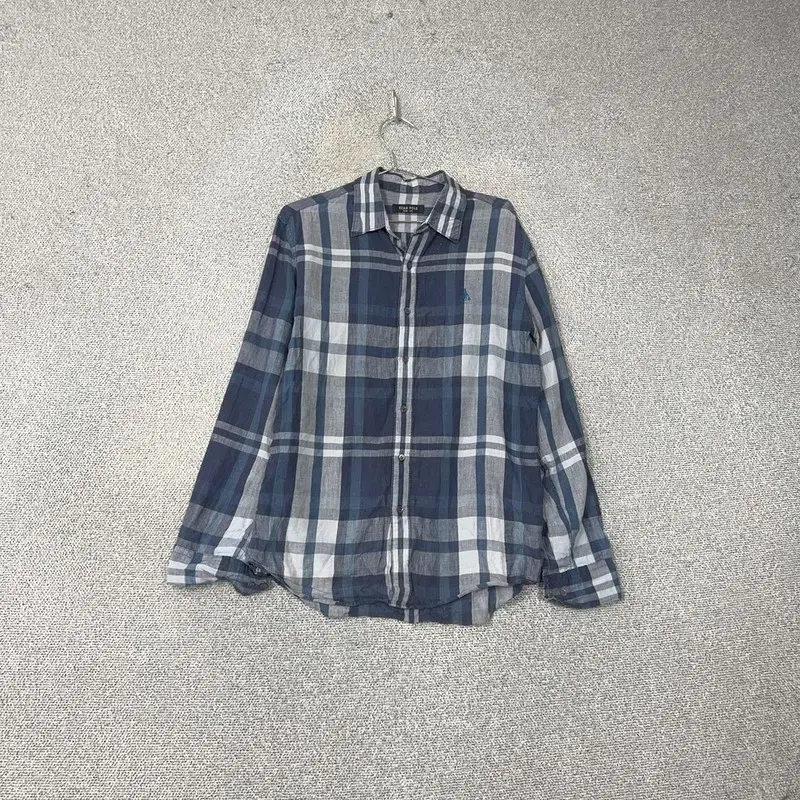 Vinpol Logo Casual Navy Men's Check Shirt 100