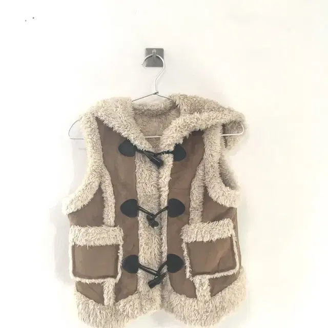 camel toggle hood vest