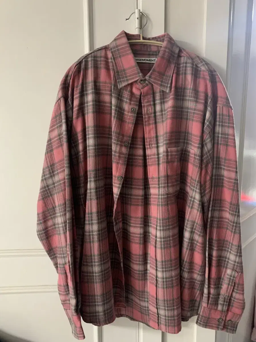 Basement Moments Flannel Plaid Check Shirt Pink