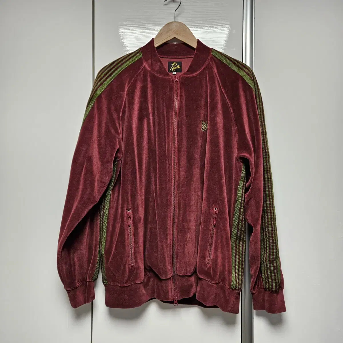 Needles Velvet Track Jacket Burgundy