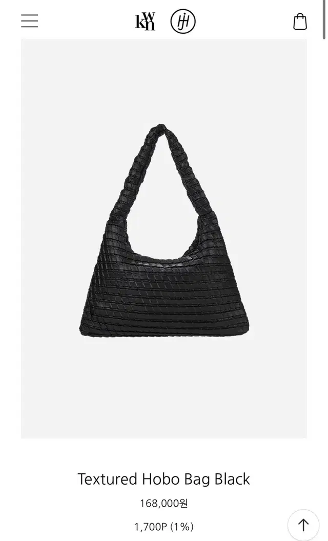 콰니 textured hobo bag(black)