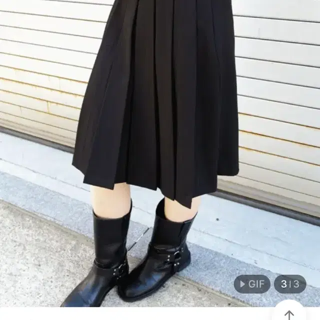 아벨라 스커트 치마 pleats midi skirts 블랙