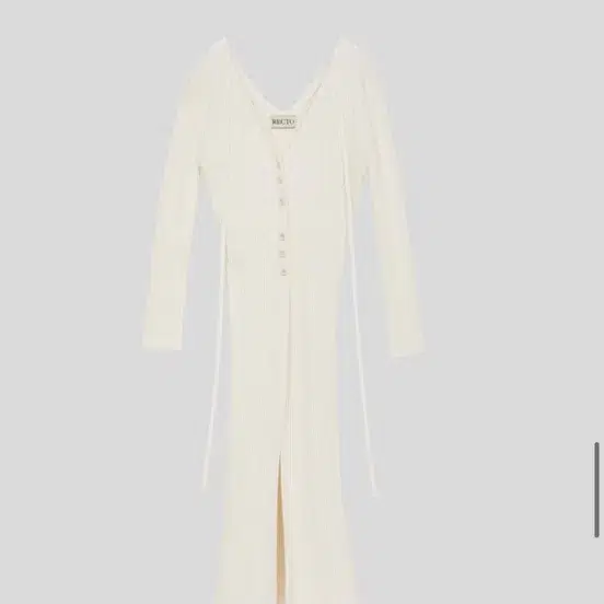 렉토 롱 니트 드레스 화이트 LONG KNIT CARDIGAN DRESS