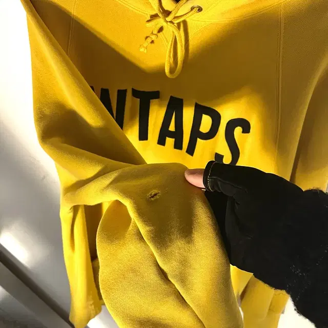 WTAPS 더블탭스 16ss 자수 빅로고 옐로우 스웻 후드티셔츠 아카이브