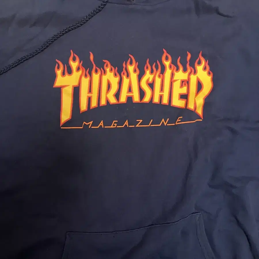 쓰래셔thrasher 네이비 후드티 xl