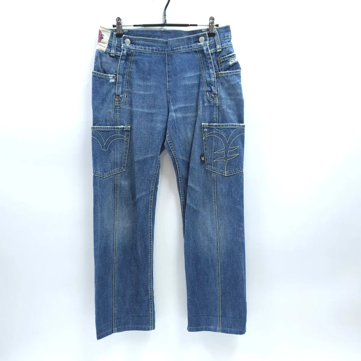 YENJEANS 엔진 더블버튼 디스트로이드 3D 데님팬츠 청바지 C190