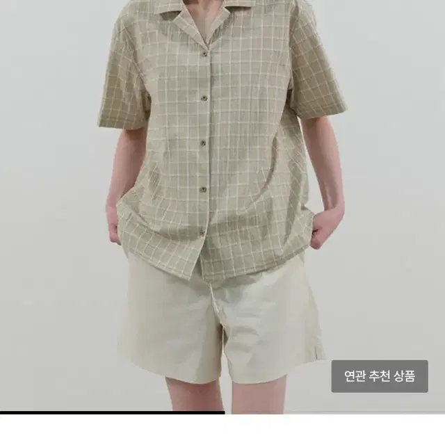 COKET- open collar check shirt (beige)