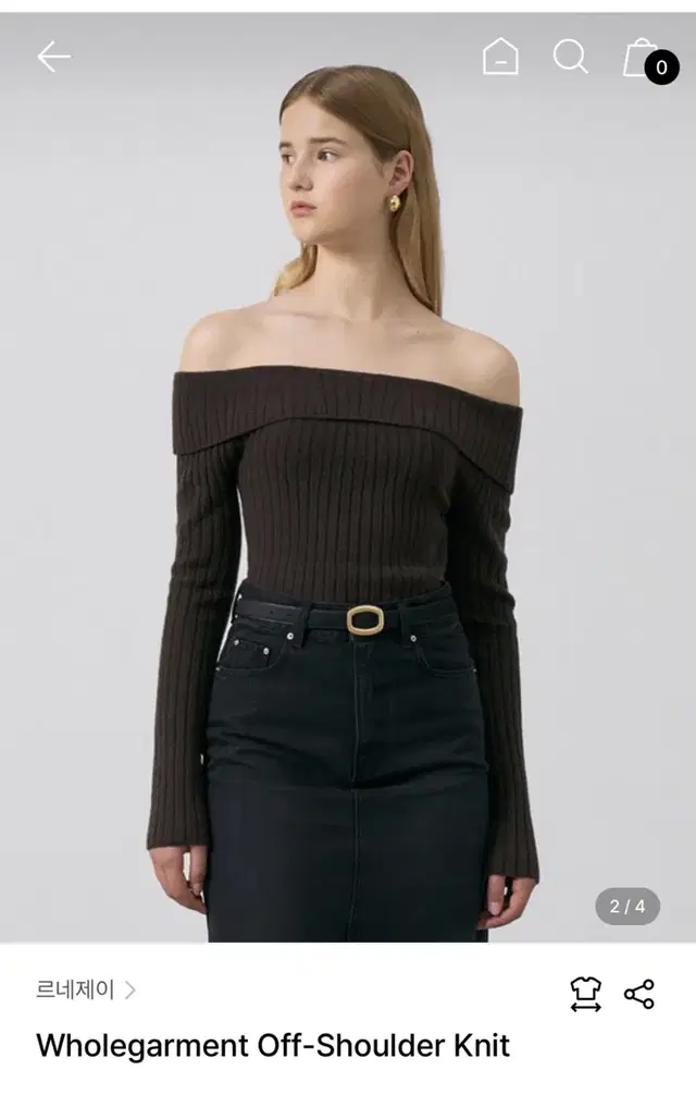 르네제이 Wholegarment Off-Shoulder Knit