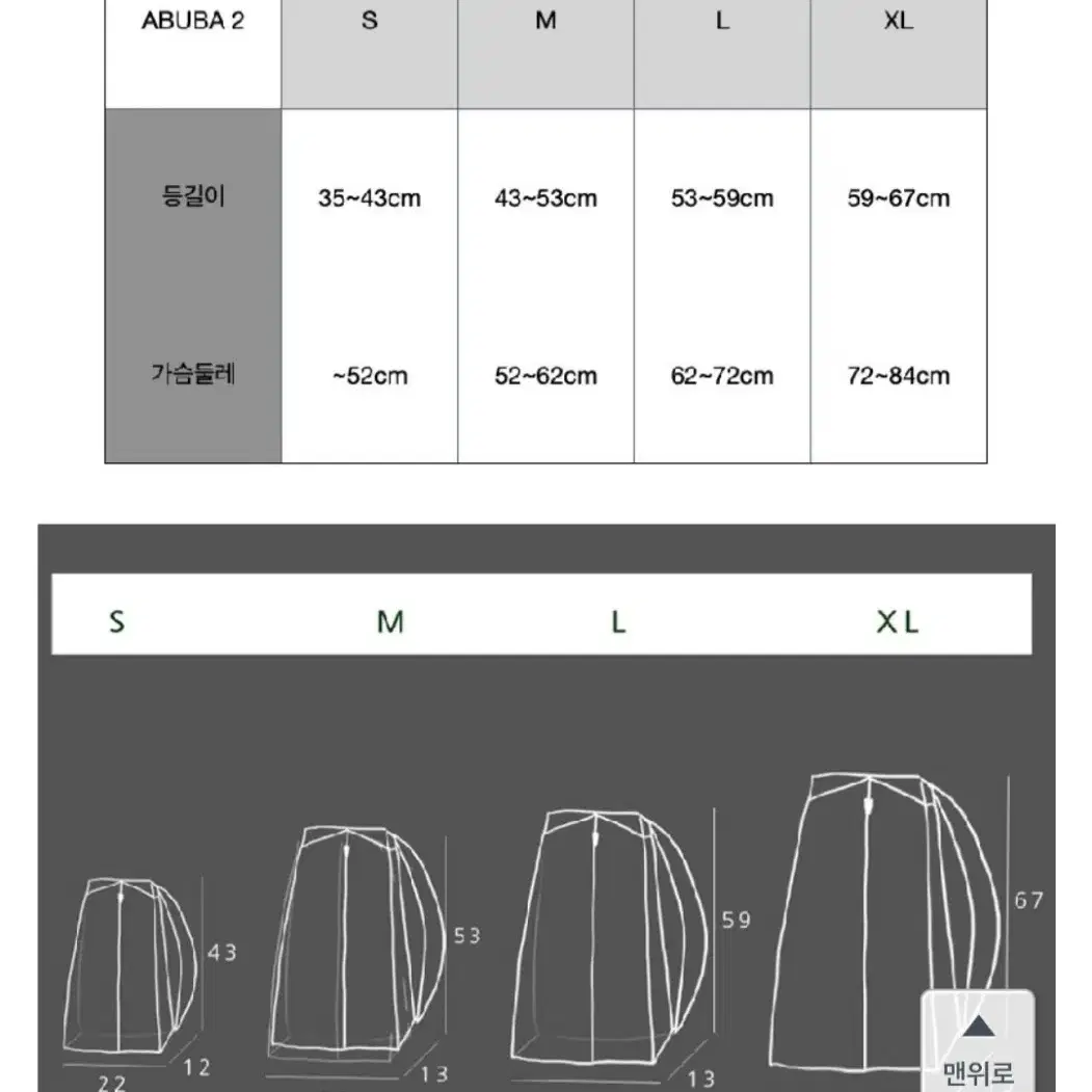 강아지 이동가방 견체공학 어부바2 그린 L