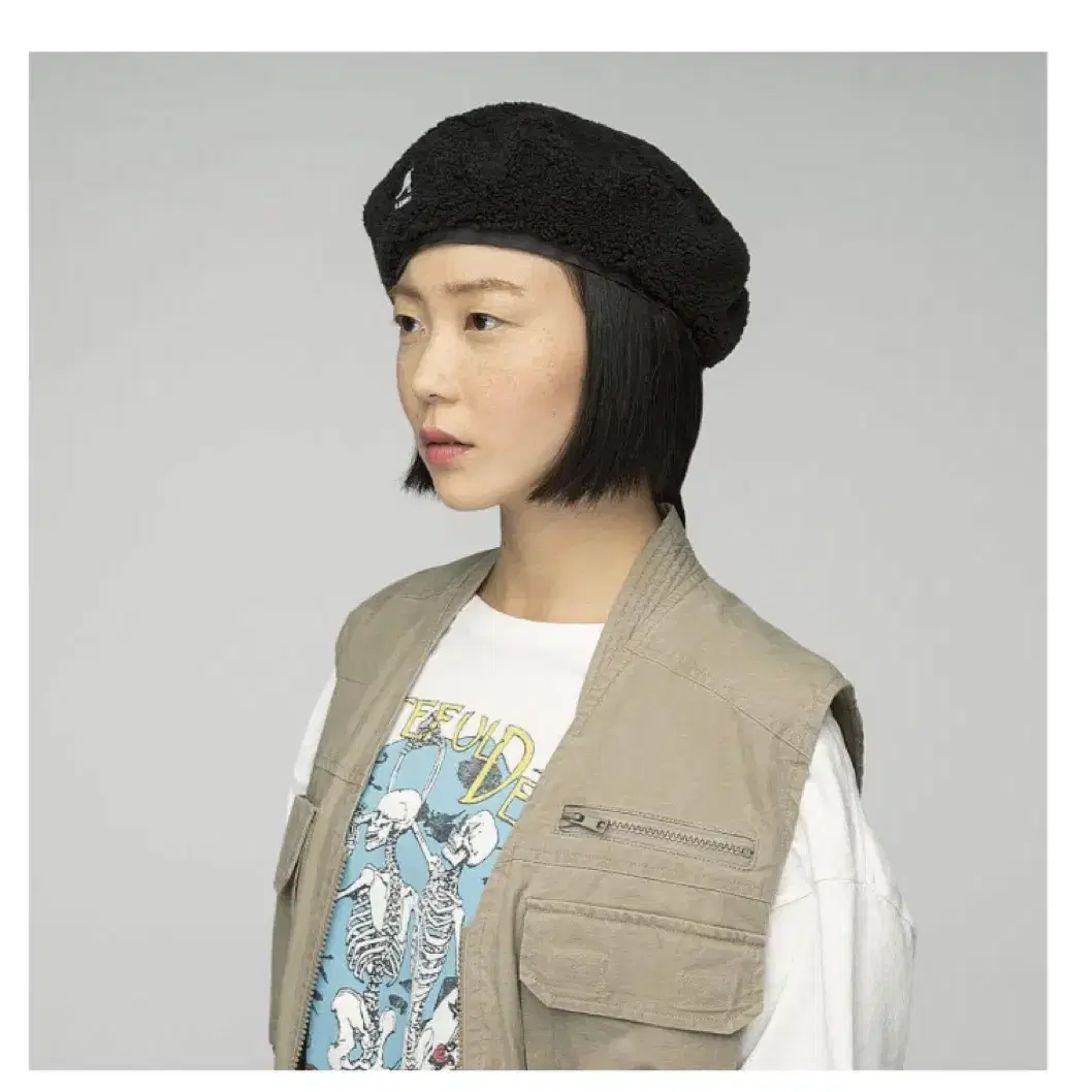 캉골 플러쉬 베레 4380 블랙 KMFHBE43800BK (Kangol