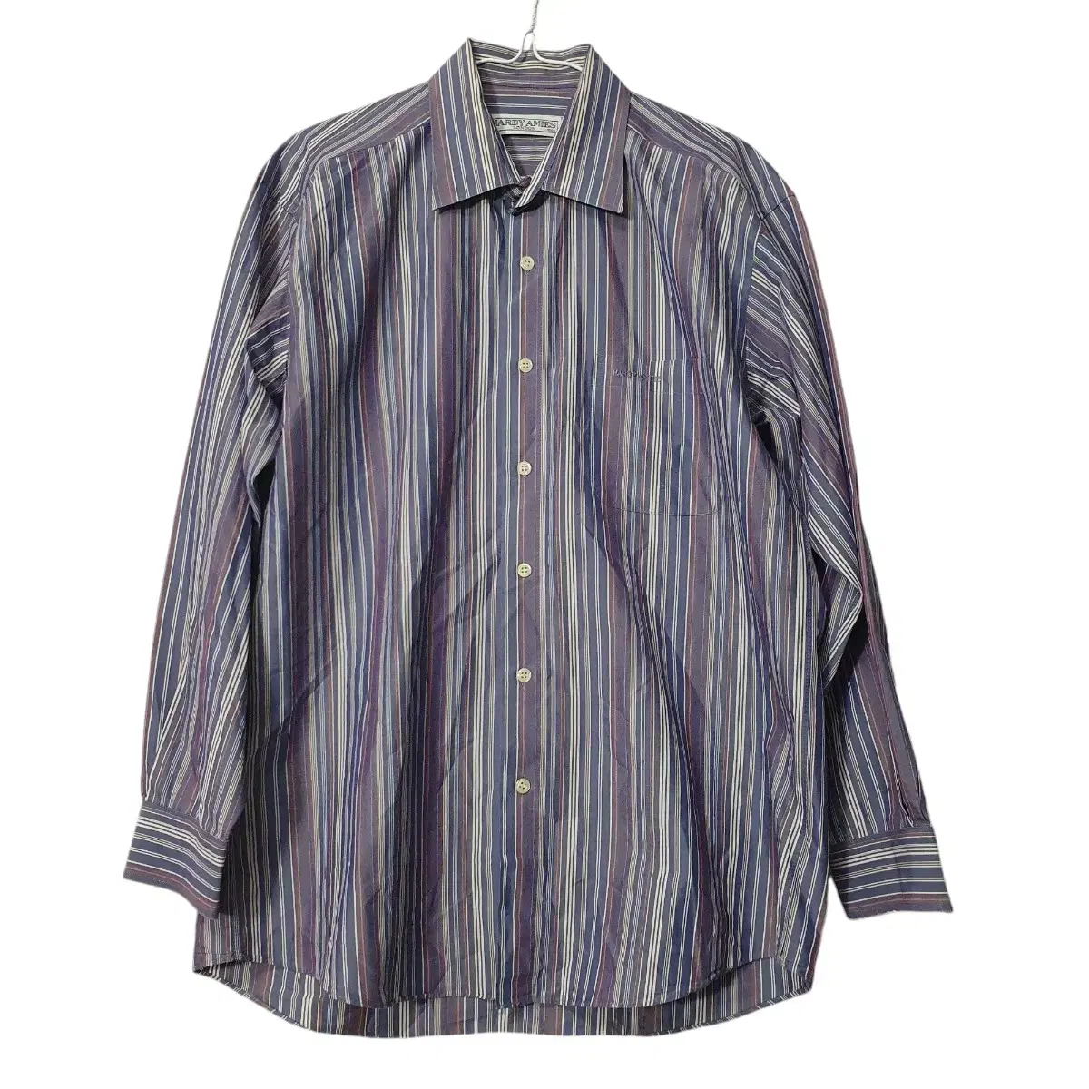 (L 100) HARDY AMIES Men's Four Seasons Striped Shirt