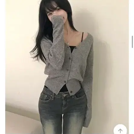 캐시미어 카라 긴팔가디건 모카