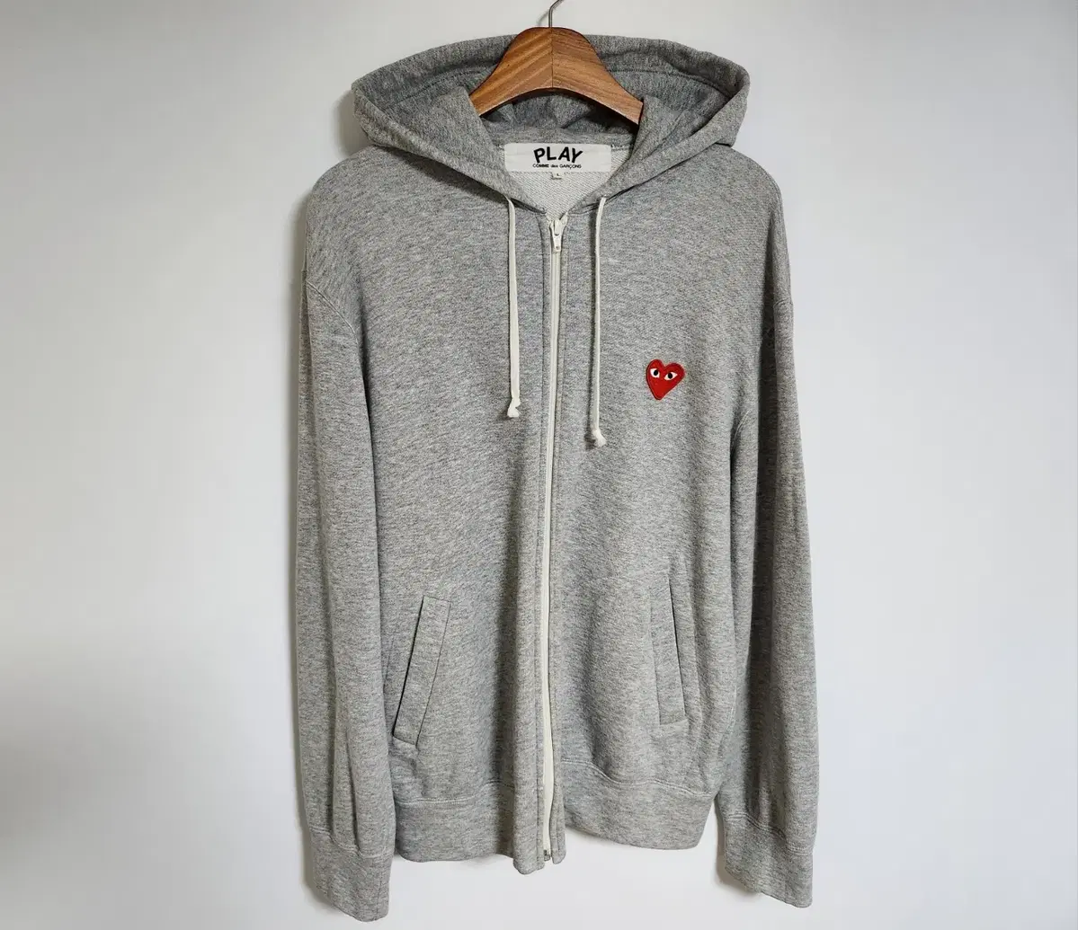 L Comme des Garçons Song Grey Red Waffen Men's Hooded Zip Up AZ-T168