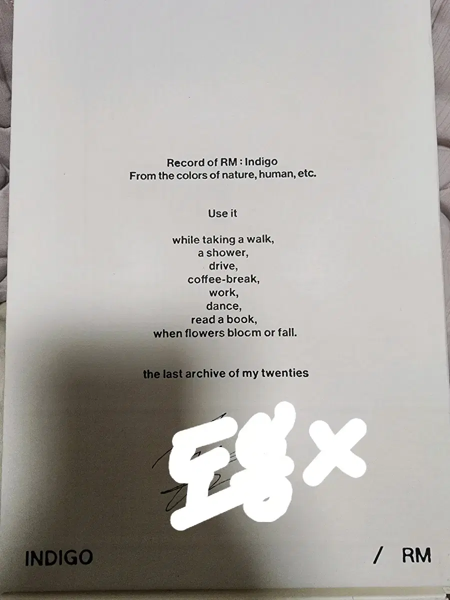 (Not for sale) bts rm RM Solo Indigo Signed Album