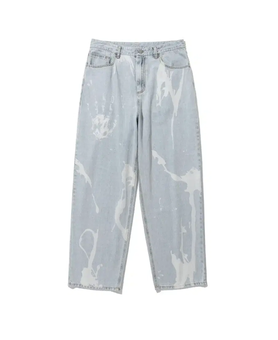 (NEW) Not Forgotten Hand Loose Wide Denim Pants Light Blue