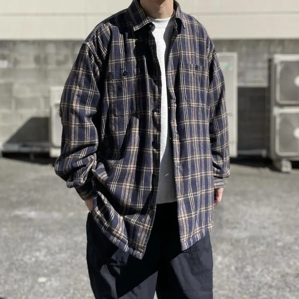 (XLARGE) BROCHURE Brochure Worknell Shirt Navy Check SSZ