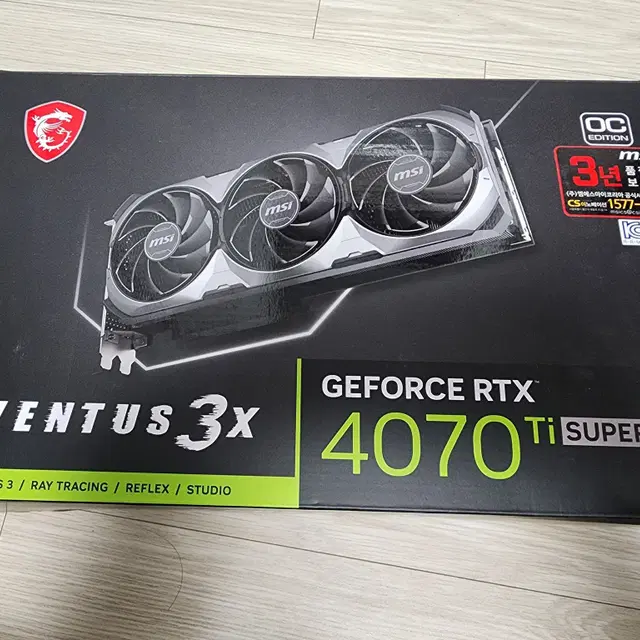 그래픽 카드 지포스 MSI 벤투스 RTX 4070 TI 슈퍼