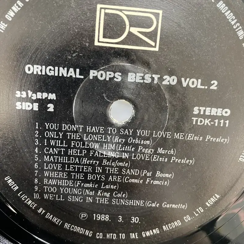 POPS ORIGINAL BEST LP / AA5988