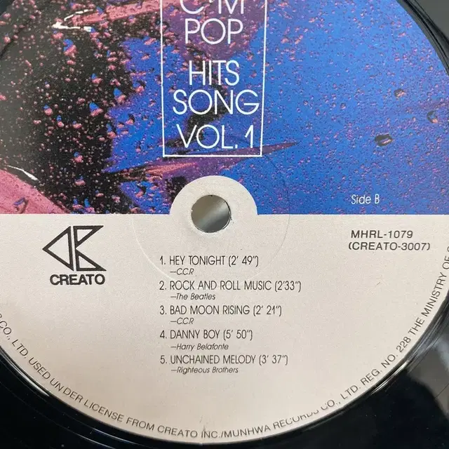 CM POP HITS SONG LP / AA6001