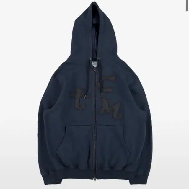 더콜디스트모먼트 TCM logo hooded zip-up (navy) M