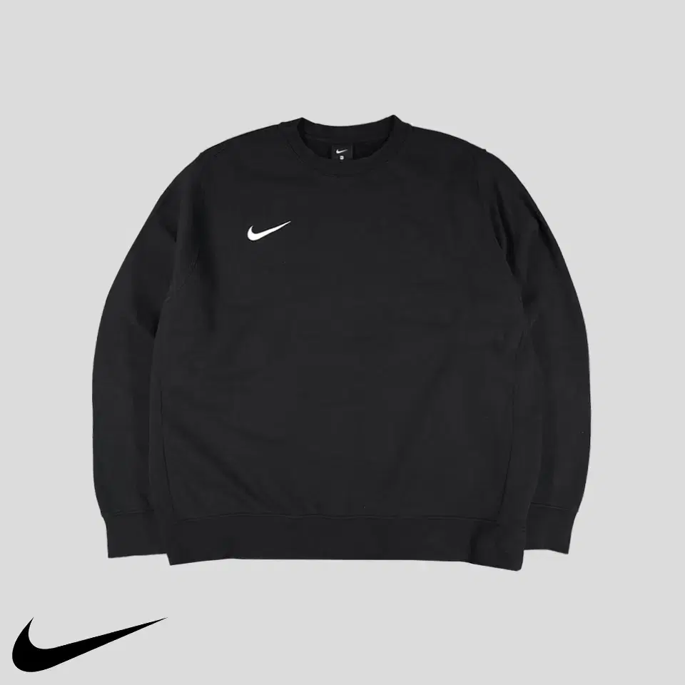 Nike Black and White Swoosh Logo Embroidered Cotton Blend Men's Sweatshirt 2XL