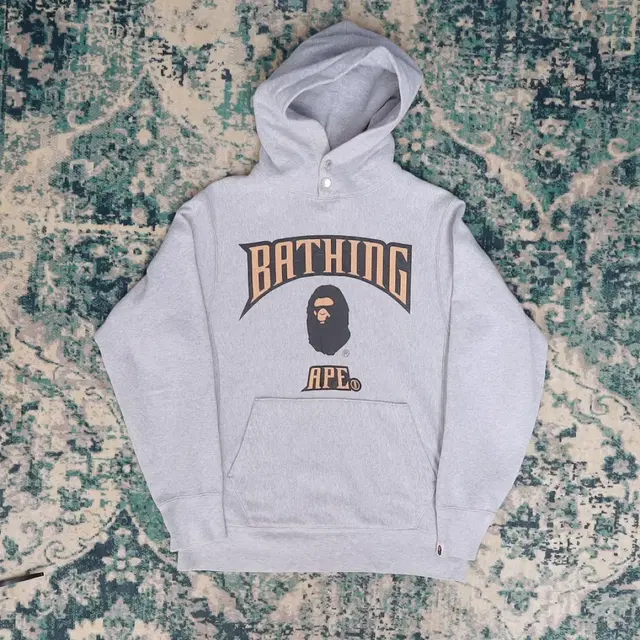 Bape 베이프 컬리지 로고 풀오버 후드티셔츠 XS