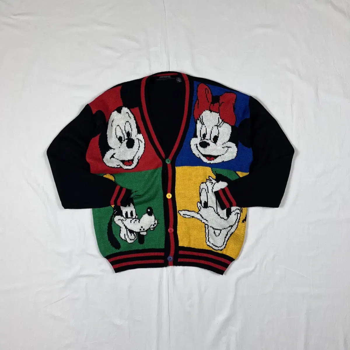 90s 디즈니 미키마우스 mickey mouse 카툰 니트 가디건