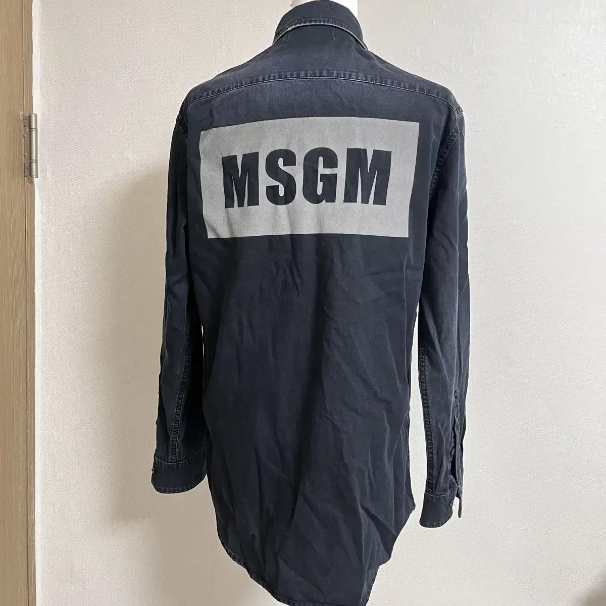 msgm 흑청 데님셔츠