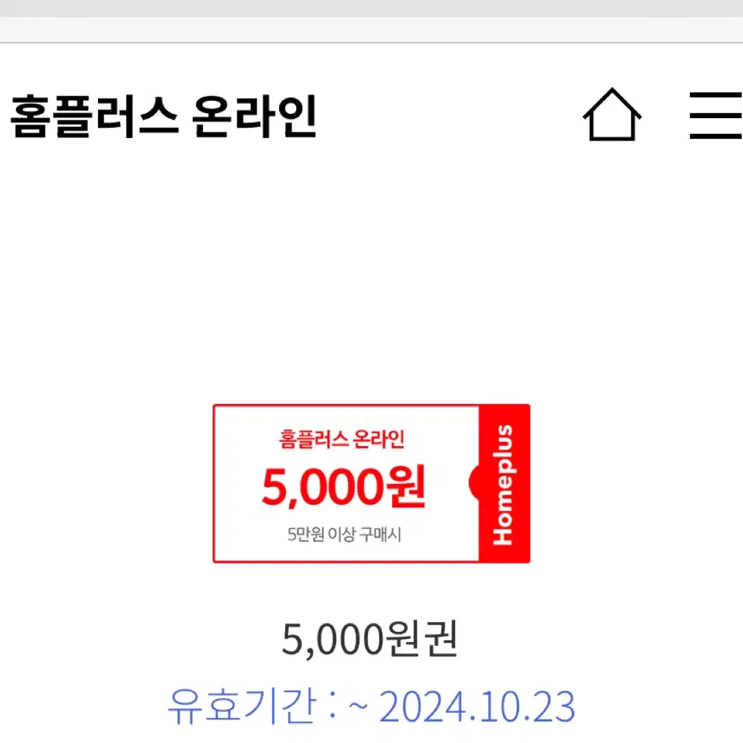 홈플러스 5000원권 1장