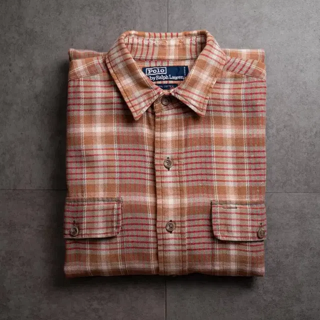 90s PRL Cotton Flannel Shirt (L)