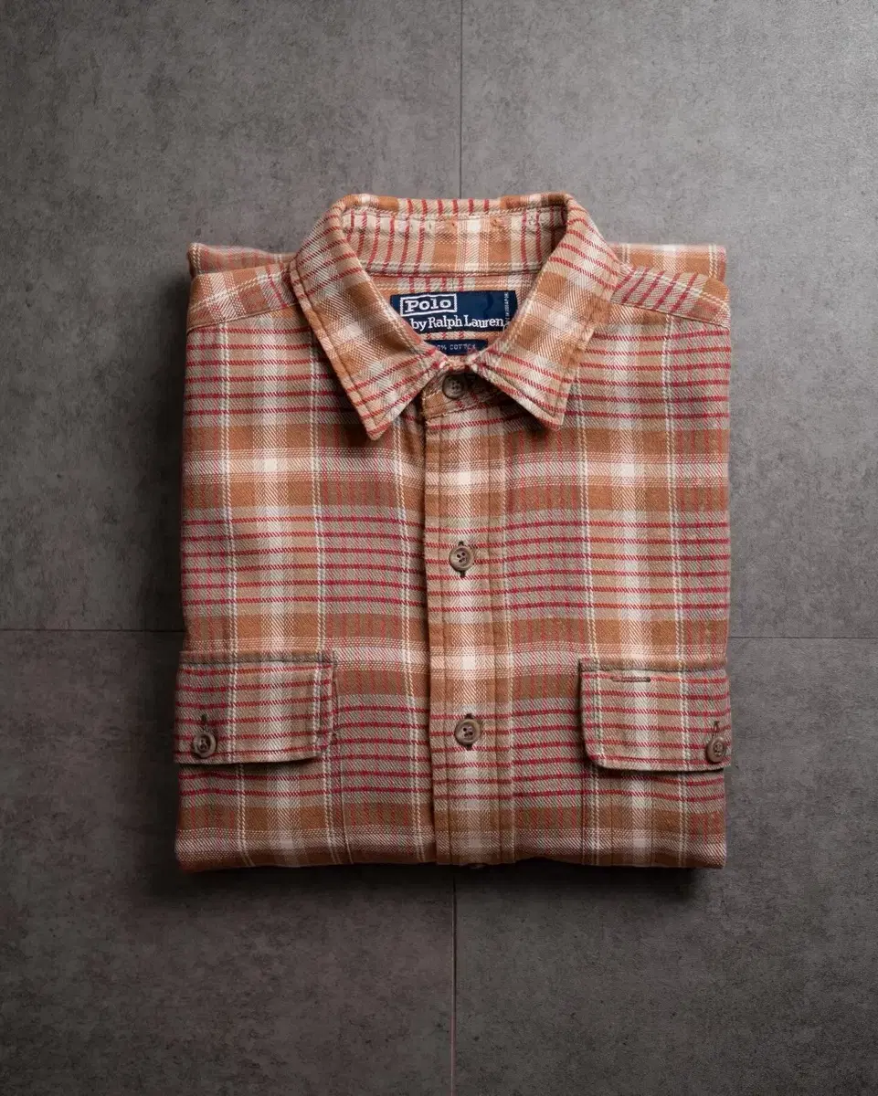 90s PRL Cotton Flannel Shirt (L)