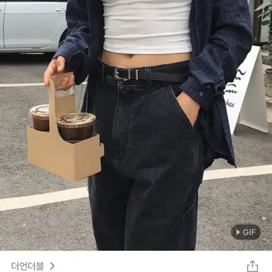 네이비 체크셔츠