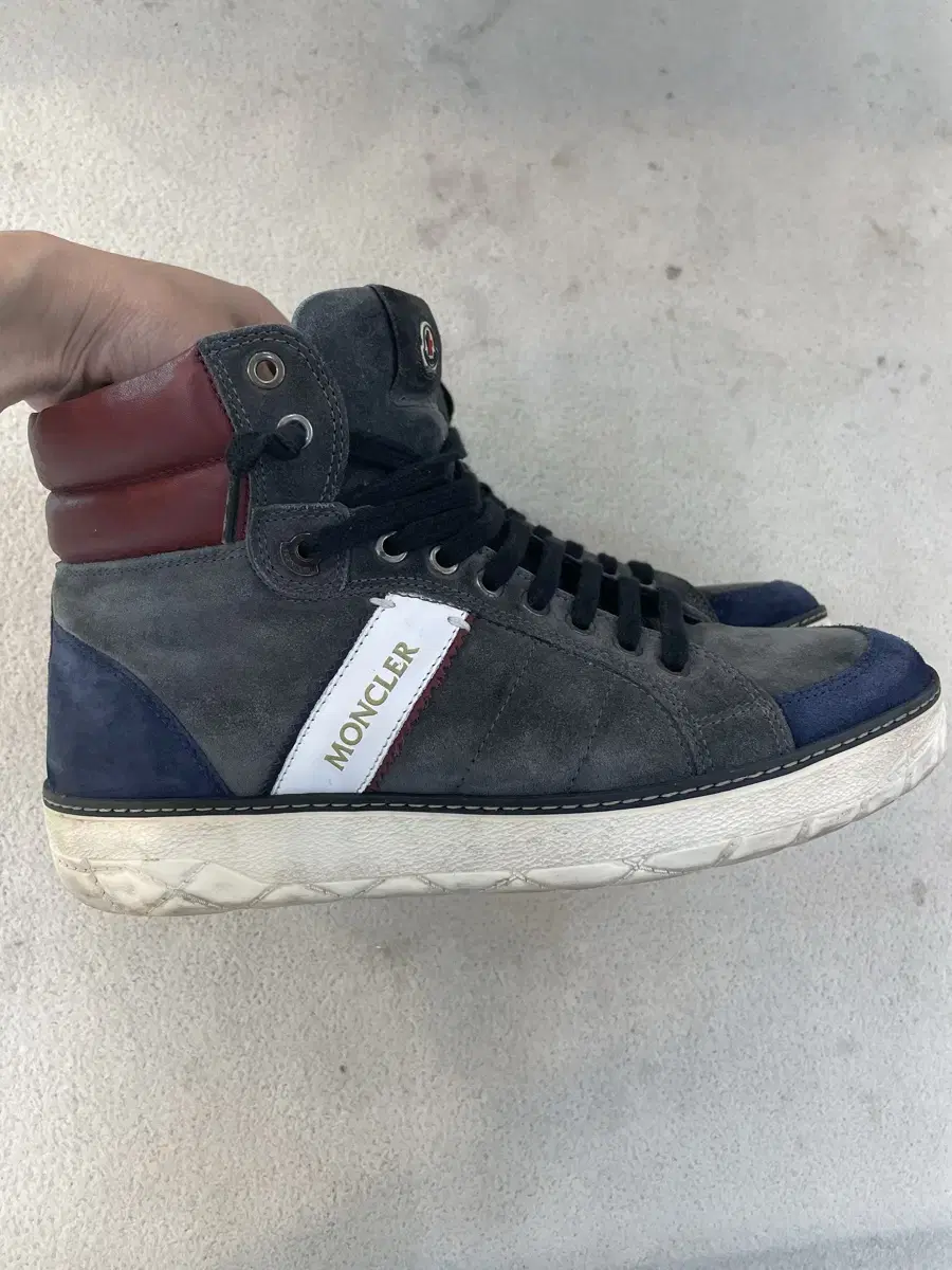 Genuine Moncler Suede High-Top Sneakers 42