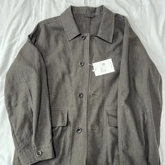 퍼스트플로어 linen odd jaket 차콜 브라운 48