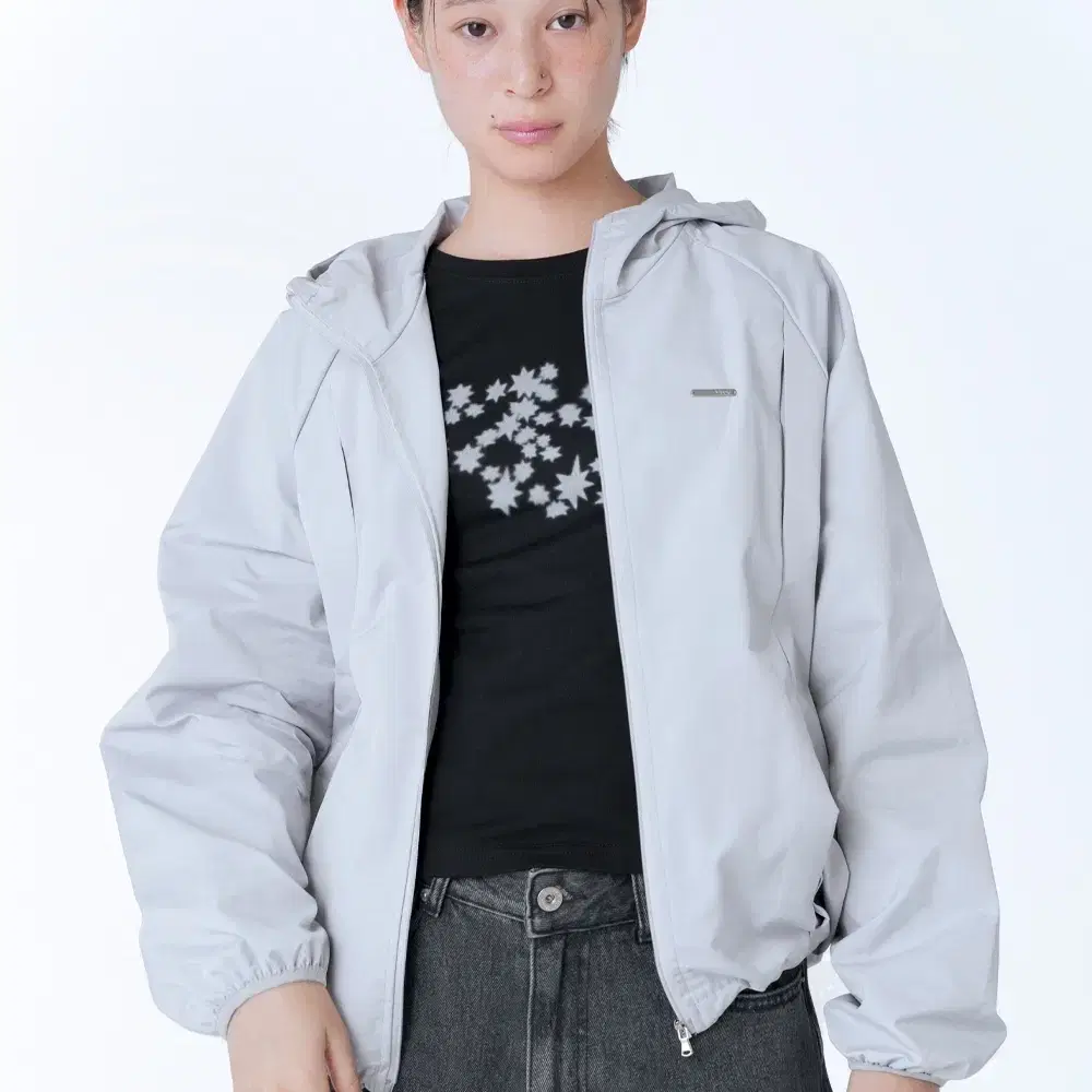 미세키서울 hoodie windbreaker jacket grey