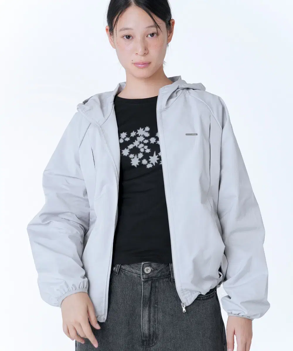 미세키서울 hoodie windbreaker jacket grey