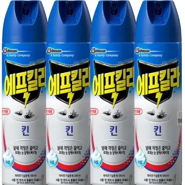 [무료배송] 에프킬라 킨 500ml 4개 수성 살충제 모기약 에프킬라